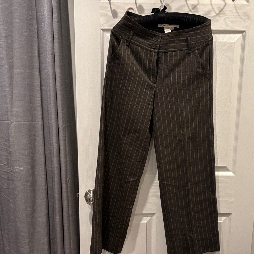 Max Studio Brown Pinstripe Pants